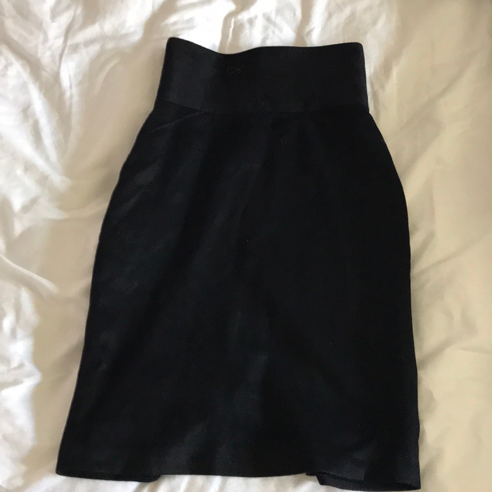 High waisted beautiful wool skirt with back slit